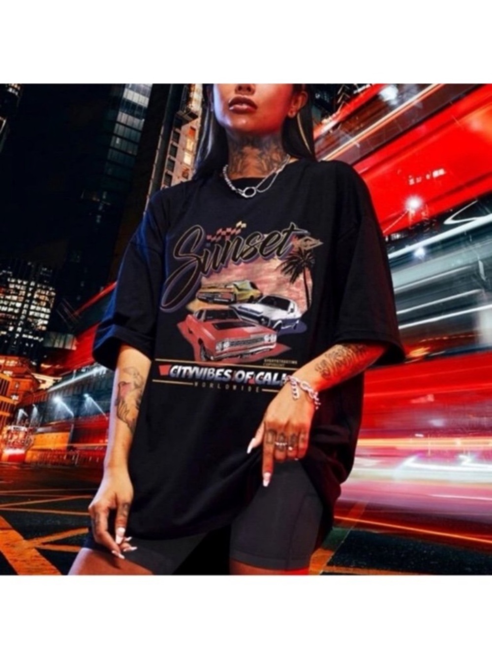 Shein Graphic Tee Black